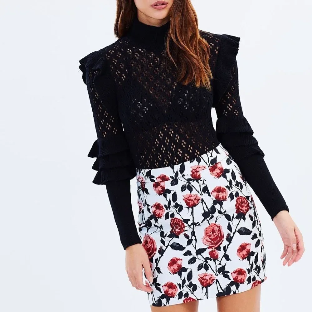 Asilio Case of Roses Mini Skirt - Floral - Size XS - Picture 2 of 10